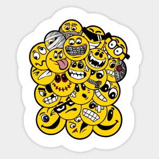 Bunch of Smileys Sticker